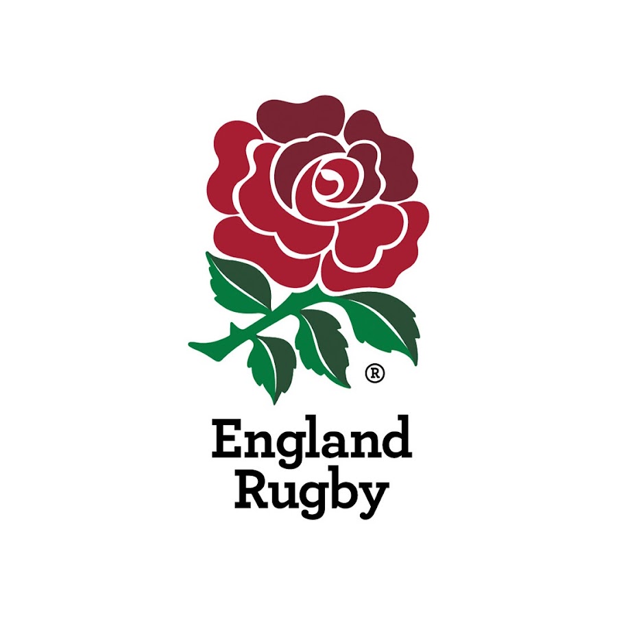 The official logo of England Rugby, displaying the traditional red rose emblem above the words 'England Rugby' in black typography.
