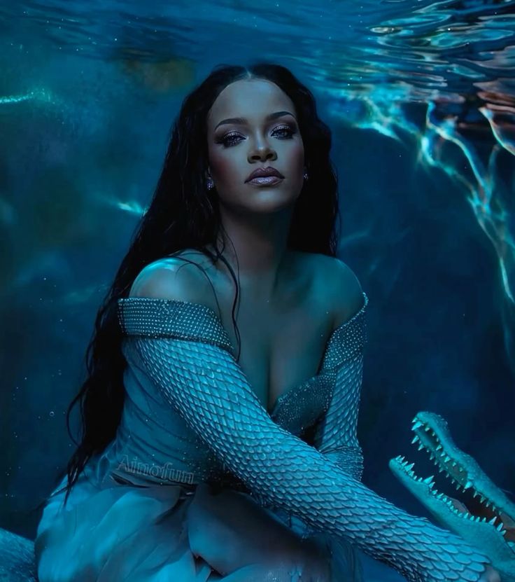 Rihanna in a promotional image underwater