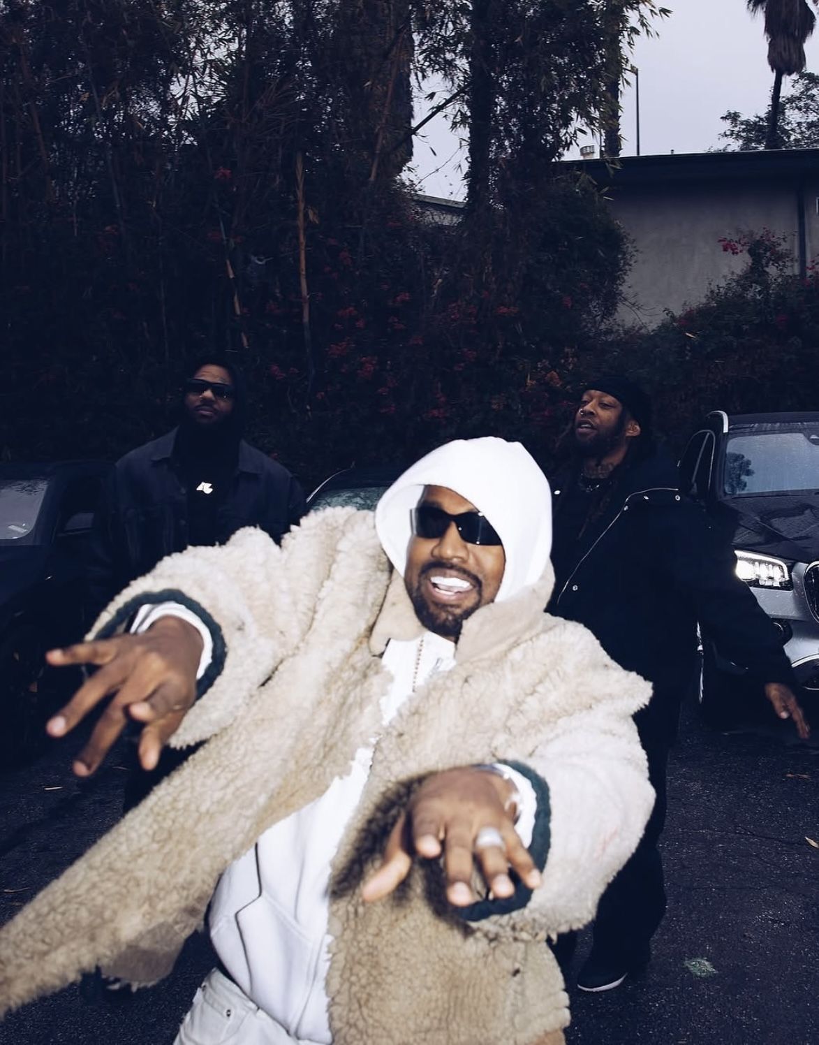 kanye west in fur jacket