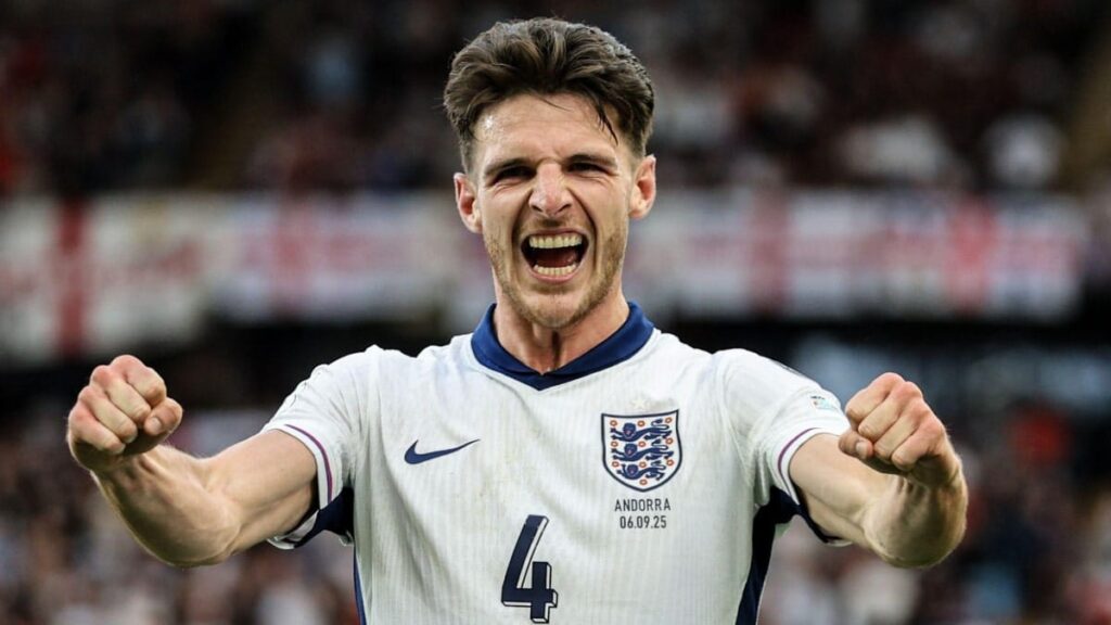 England player cheering